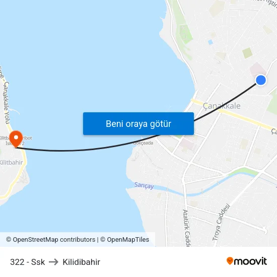 322 - Ssk to Kilidibahir map