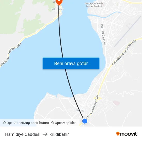 Hamidiye Caddesi to Kilidibahir map