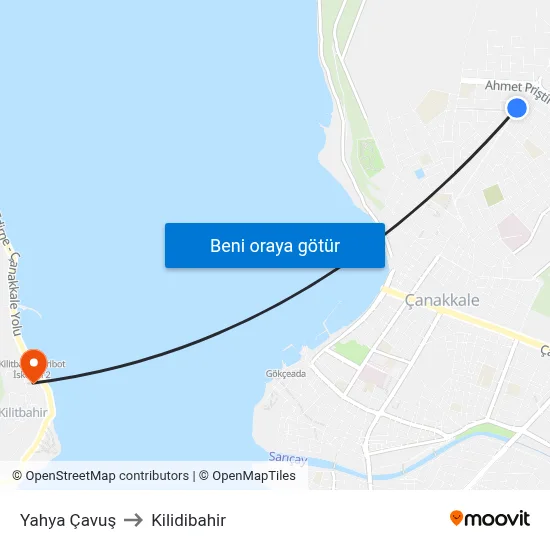 Yahya Çavuş to Kilidibahir map