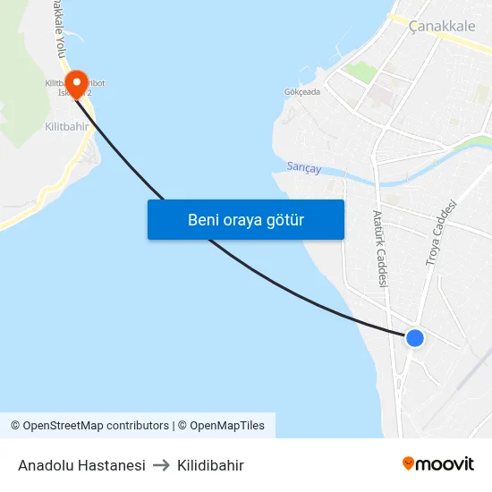 Anadolu Hastanesi to Kilidibahir map