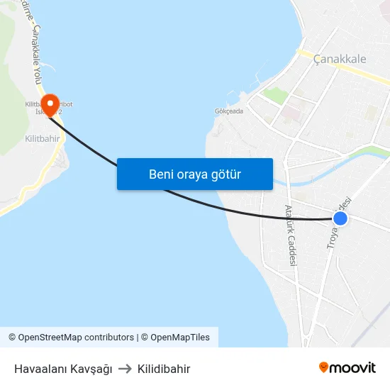 Havaalanı Kavşağı to Kilidibahir map