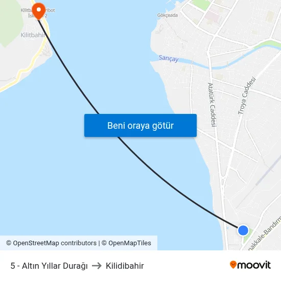 5 - Altın Yıllar Durağı to Kilidibahir map