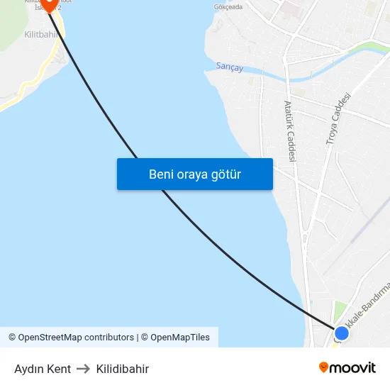 Aydın Kent to Kilidibahir map