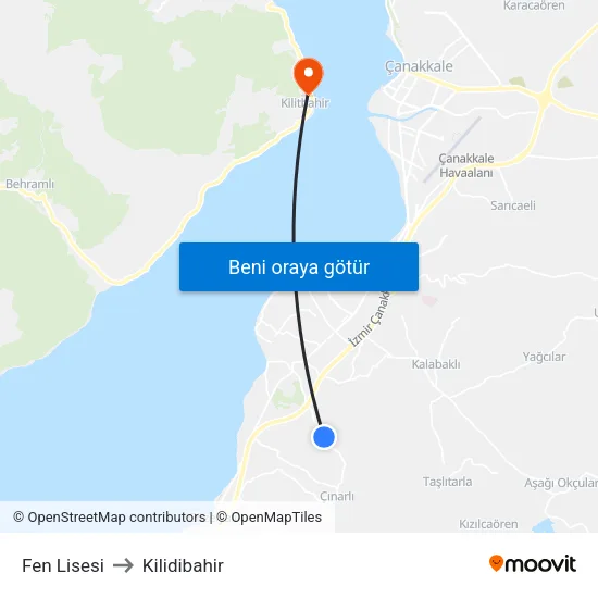 Fen Lisesi to Kilidibahir map
