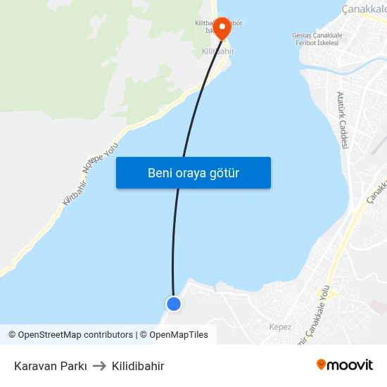 Karavan Parkı to Kilidibahir map