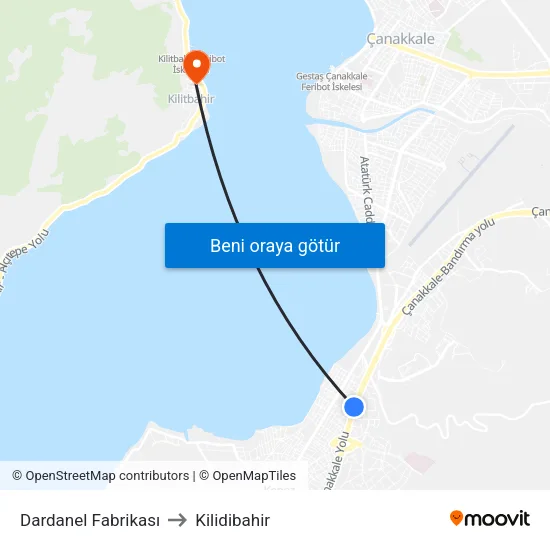 Dardanel Fabrikası to Kilidibahir map