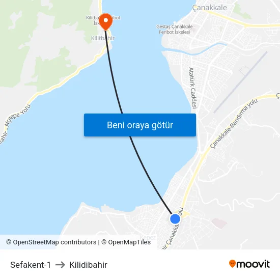 Sefakent-1 to Kilidibahir map