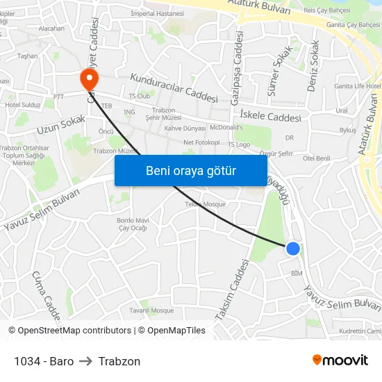 1034 - Baro to Trabzon map