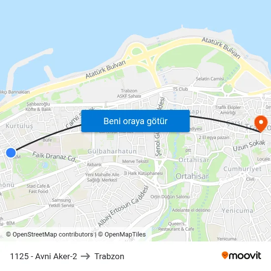 1125 - Avni Aker-2 to Trabzon map