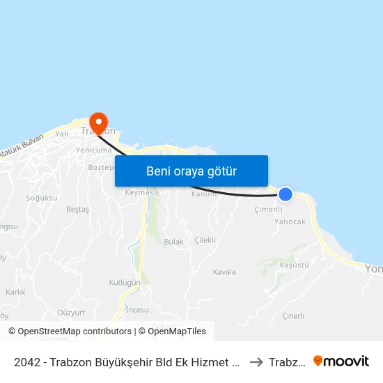 2042 - Trabzon Büyükşehir Bld Ek Hizmet Binası to Trabzon map