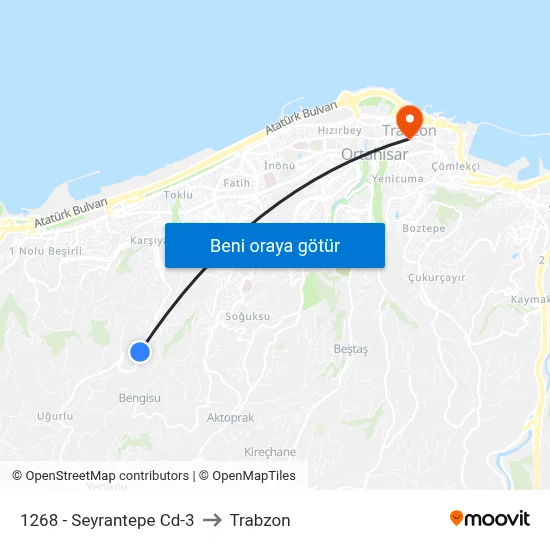 1268 - Seyrantepe Cd-3 to Trabzon map