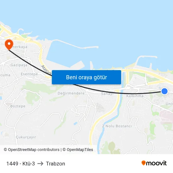 1449 - Ktü-3 to Trabzon map