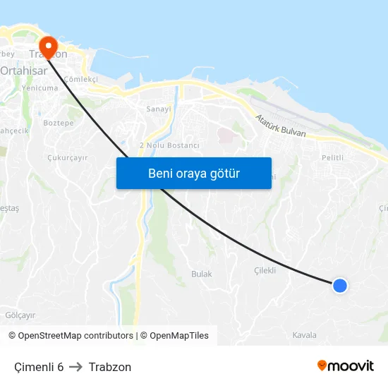 Çimenli 6 to Trabzon map