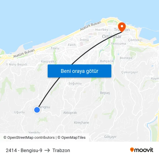 2414 - Bengisu-9 to Trabzon map
