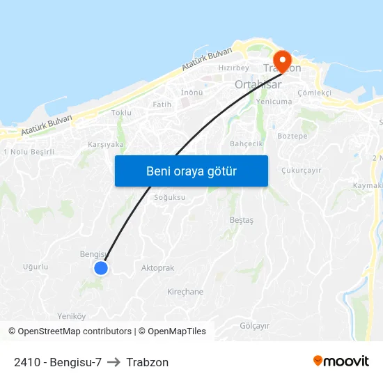 2410 - Bengisu-7 to Trabzon map