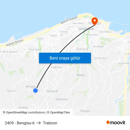 2409 - Bengisu-6 to Trabzon map