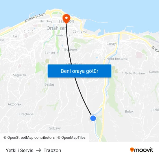 Yetkili Servis to Trabzon map