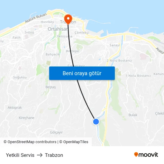 Yetkili Servis to Trabzon map