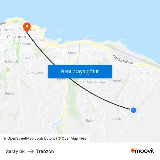 Saray Sk. to Trabzon map