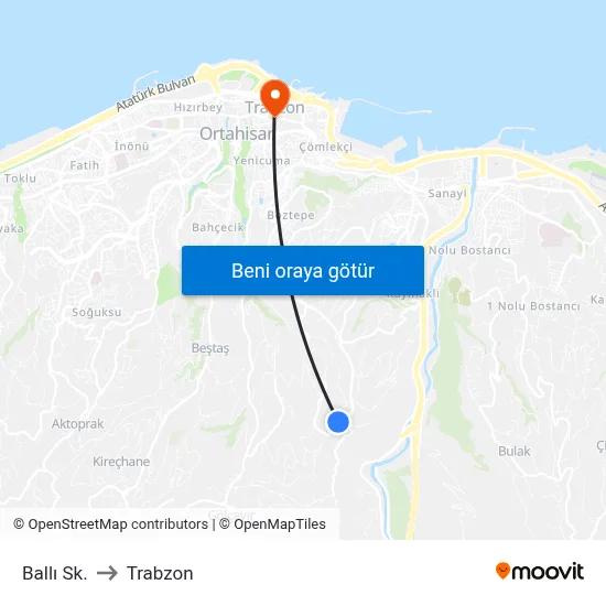 Ballı Sk. to Trabzon map