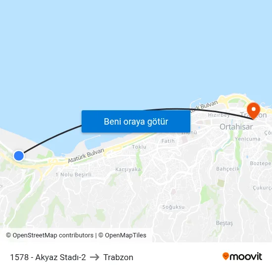 1578 - Akyaz Stadı-2 to Trabzon map