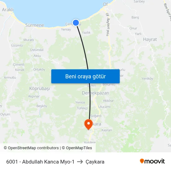 6001 - Abdullah Kanca Myo-1 to Çaykara map