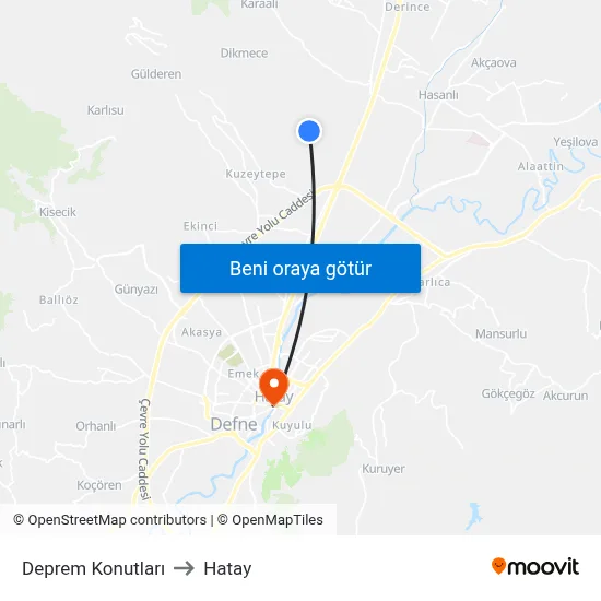 Deprem Konutları to Hatay map