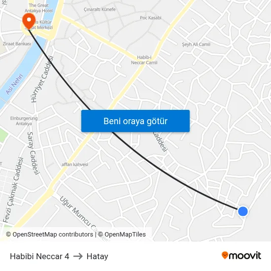 Habibi Neccar 4 to Hatay map