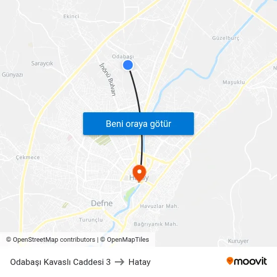 Odabaşı Kavaslı Caddesi 3 to Hatay map