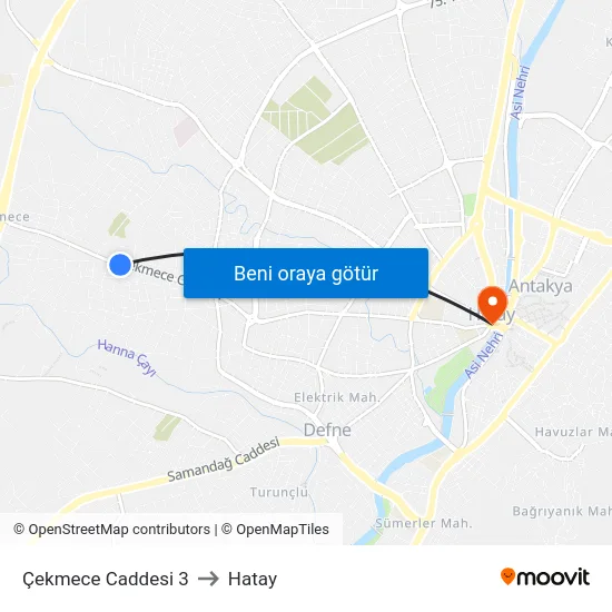 Çekmece Caddesi 3 to Hatay map