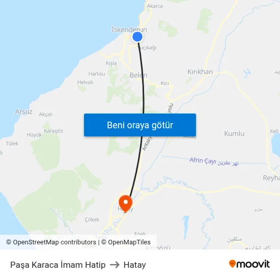 Paşa Karaca İmam Hatip to Hatay map