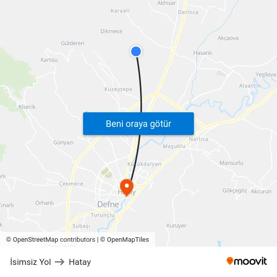 İsimsiz Yol to Hatay map