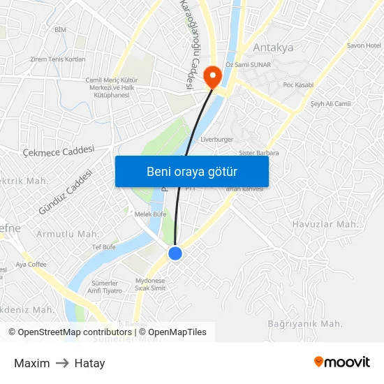 Maxim to Hatay map