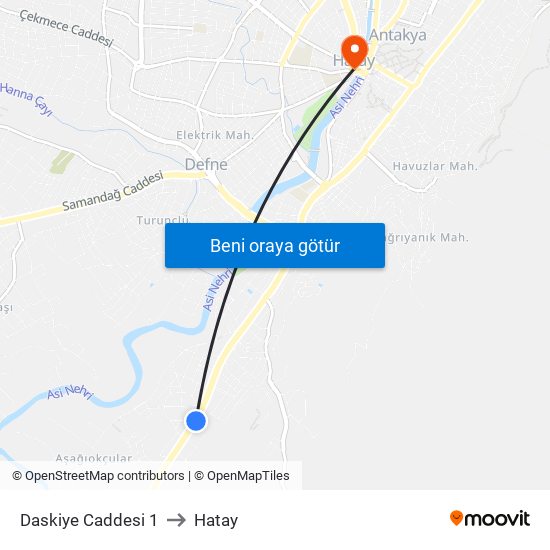 Daskiye Caddesi 1 to Hatay map