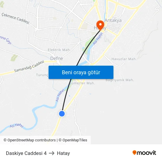 Daskiye Caddesi 4 to Hatay map