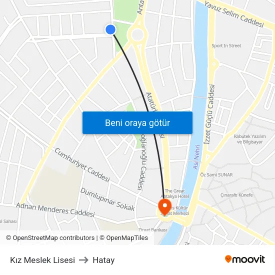 Kız Meslek Lisesi to Hatay map