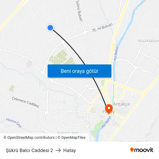Şükrü Balcı Caddesi 2 to Hatay map