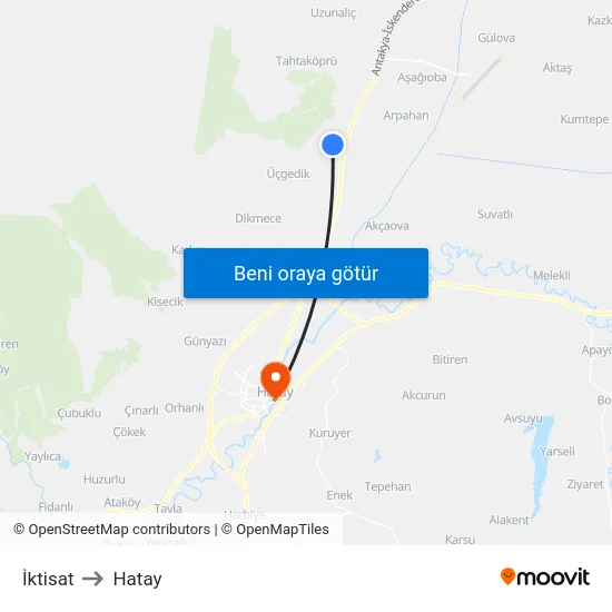 İktisat to Hatay map