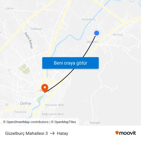 Güzelburç Mahallesi 3 to Hatay map