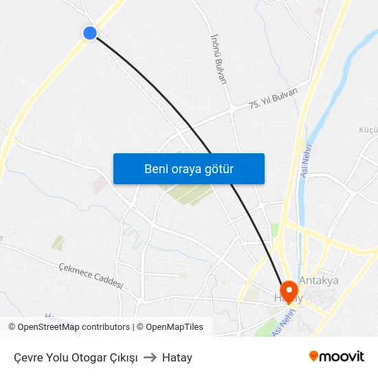 Çevre Yolu Otogar Çıkışı to Hatay map