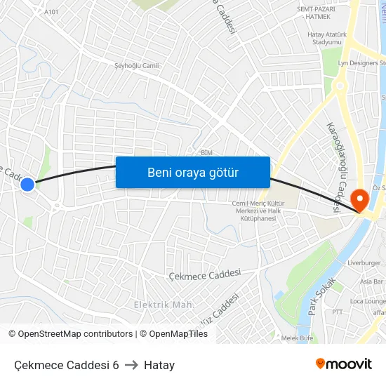 Çekmece Caddesi 6 to Hatay map