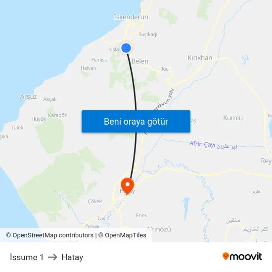 İssume 1 to Hatay map