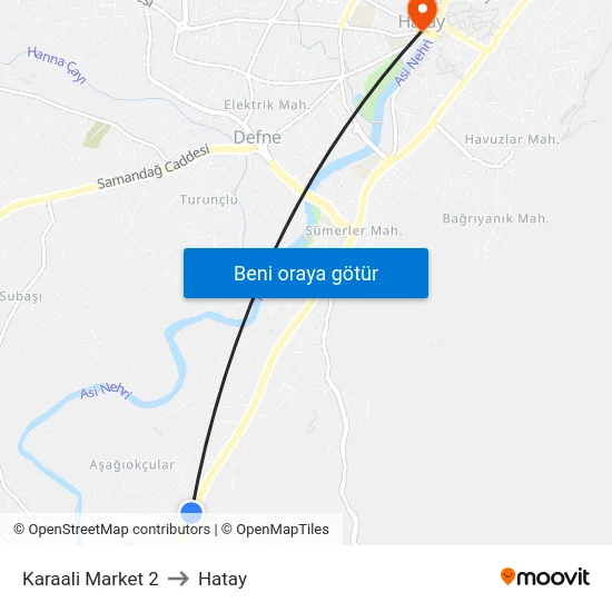 Karaali Market 2 to Hatay map
