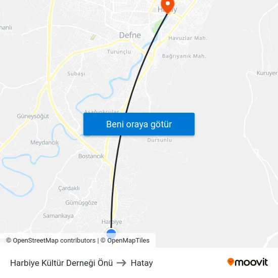Harbiye Kültür Derneği Önü to Hatay map