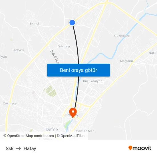 Ssk to Hatay map