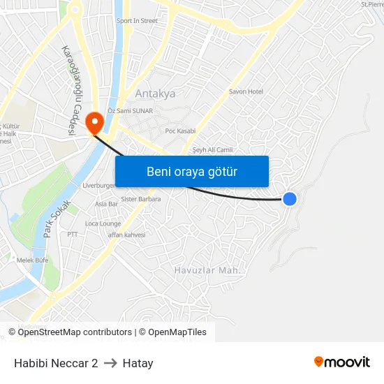 Habibi Neccar 2 to Hatay map