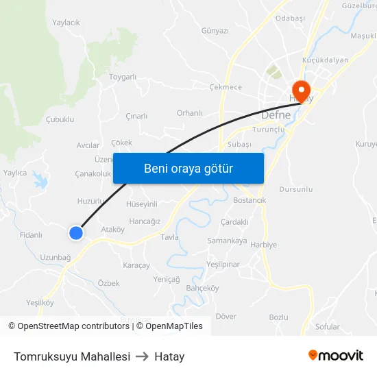 Tomruksuyu Mahallesi to Hatay map