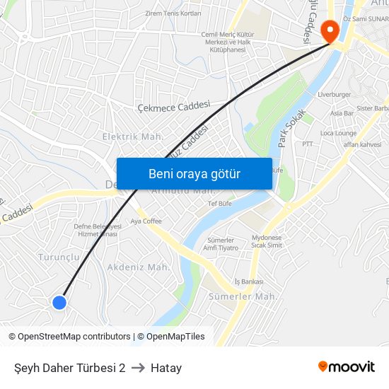 Şeyh Daher Türbesi 2 to Hatay map