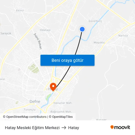Hatay Mesleki Eğitim Merkezi to Hatay map