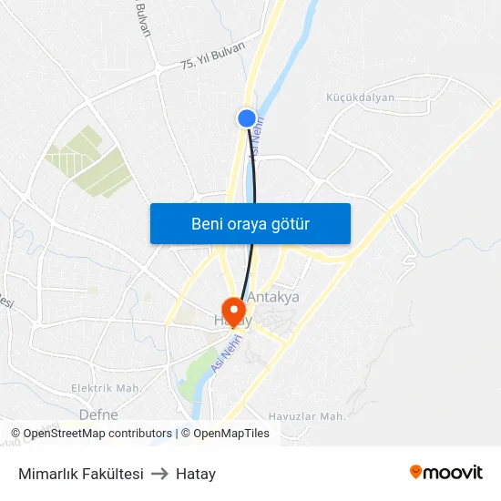 Mimarlık Fakültesi to Hatay map